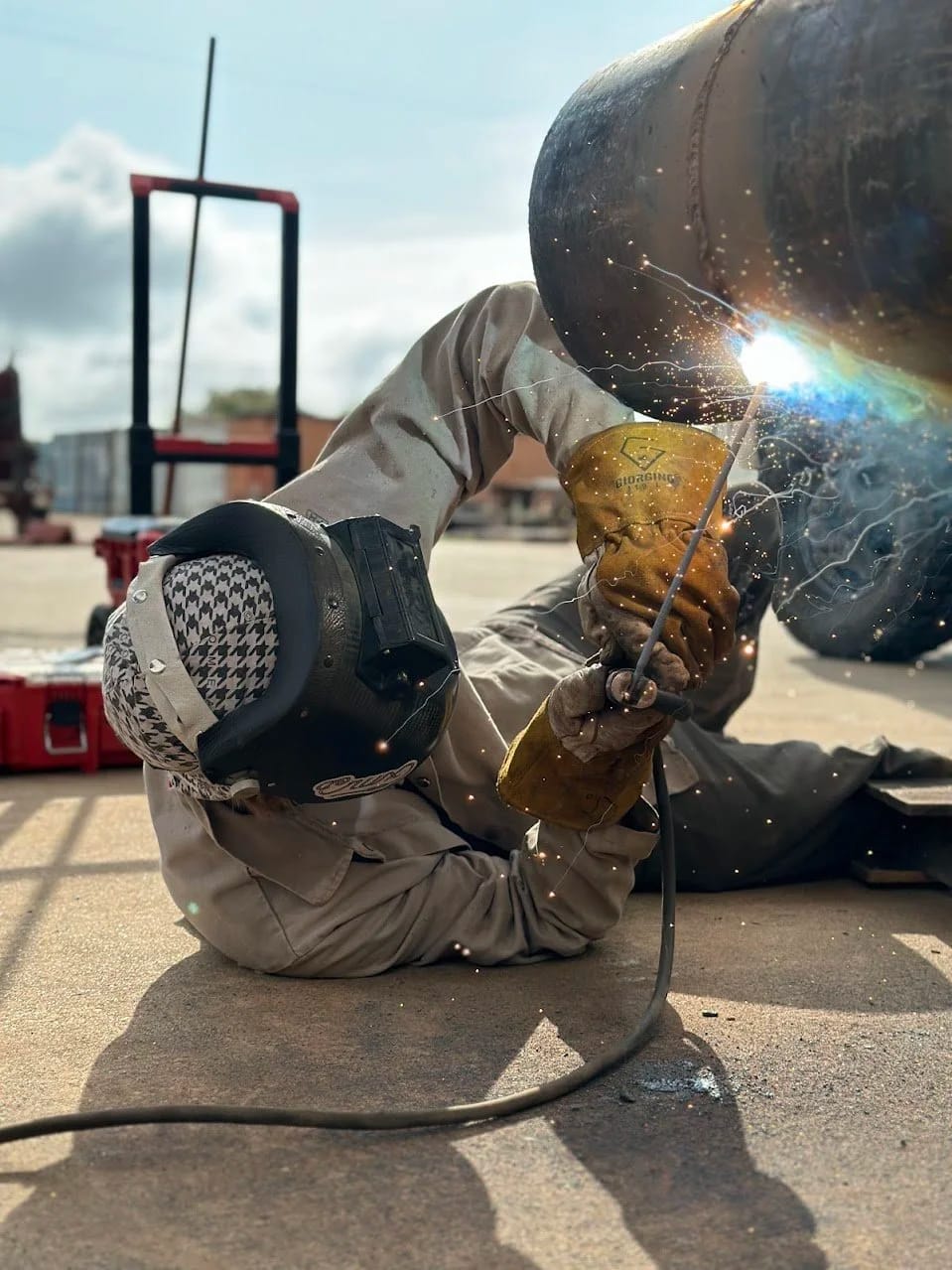 Martin Metalworks team welding on site